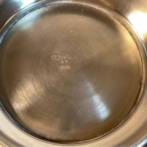 Towle Silver Plated Rich Blue Enamel Bowl 5" EP 5001 Mid 20th Century - Picture 13 of 16